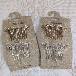 Natasha Couture Sparkling Gold and Silver Hair Clips